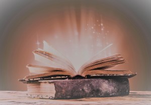 Old books on wooden table